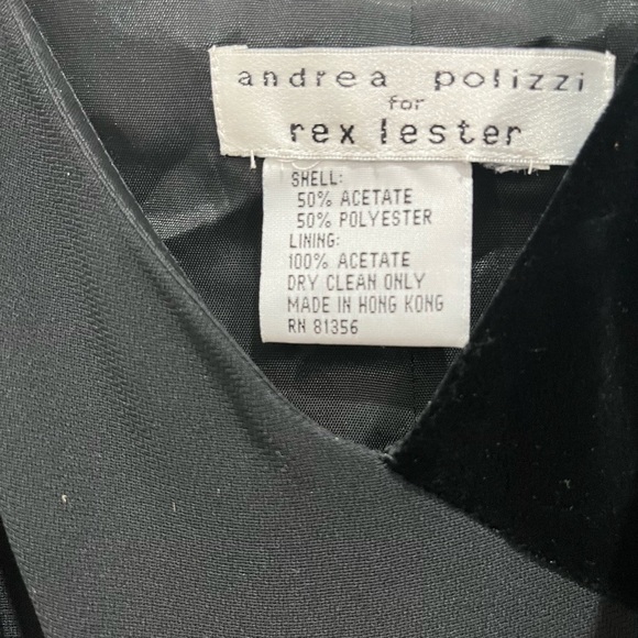 Andrea Polizzi for Rex Lester - rare vintage floor length gown - velour - size L - Picture 6 of 11